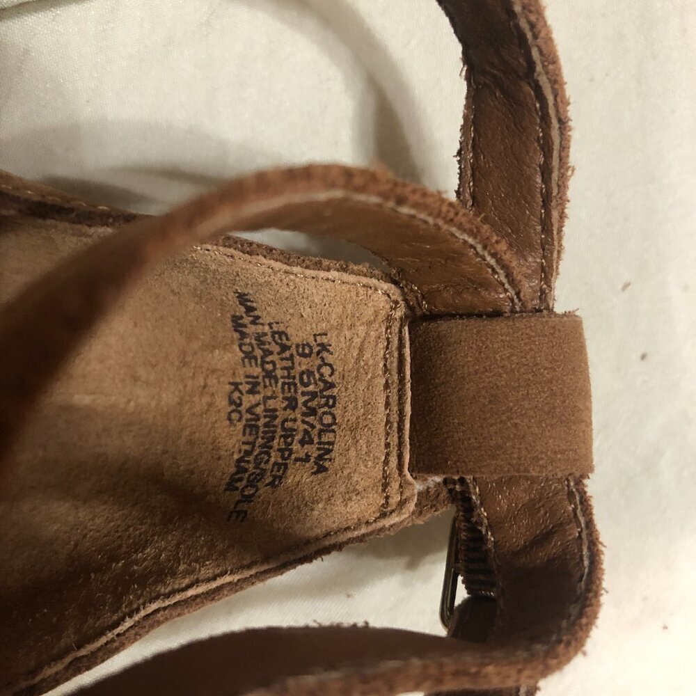 Lucky Brand brand new leather Carolina strappy espadrille wedge sandals 9.5 - Picture 8 of 9